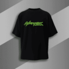 Cyberpunk skydiver oversized black t-shirt with futuristic techwear design – Bold Munk back print graphic
