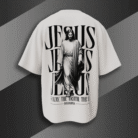 Jesus Christ graphic oversized t-shirt - religious streetwear back design by Bold Munk