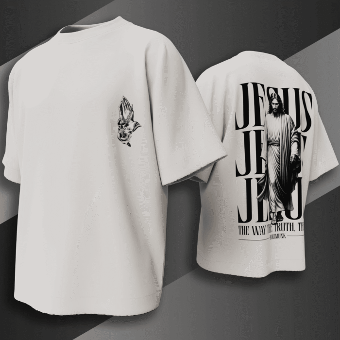 Jesus Christ graphic oversized t-shirt - religious streetwear back design by Bold Munk