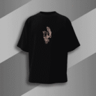 "Black oversized t-shirt featuring abstract Buddha face with 'Connect to the Self' quote, spiritual Indian streetwear by Bold Munk"